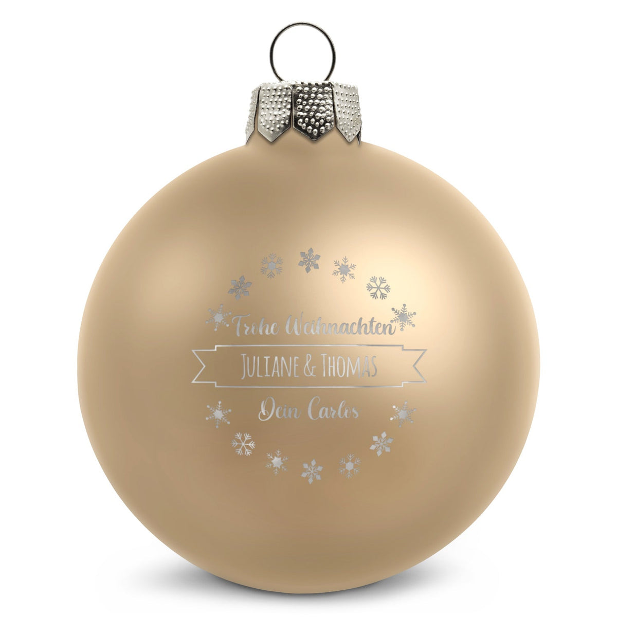 Gravierte Weihnachtskugel mit Wunschtext