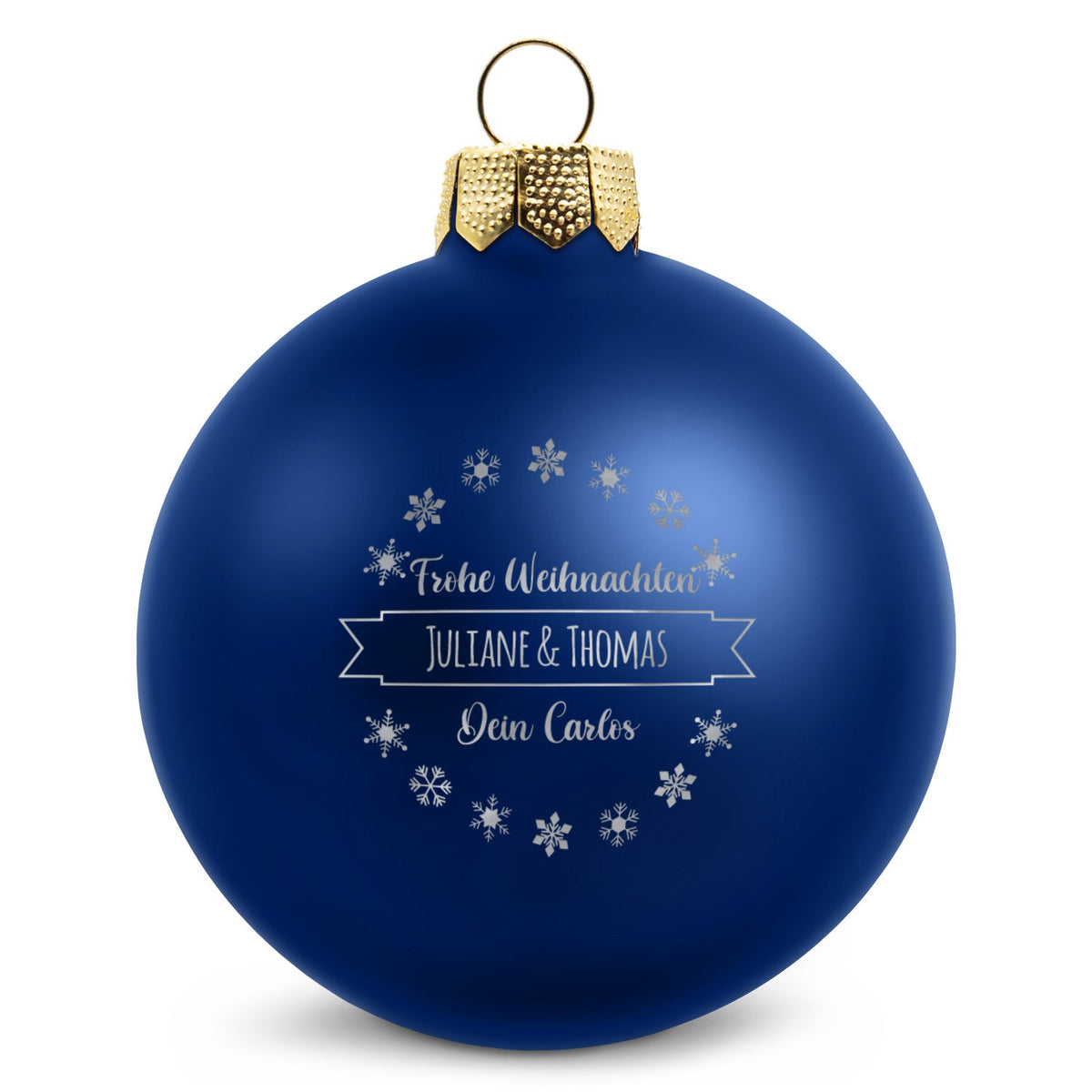 Gravierte Weihnachtskugel mit Wunschtext
