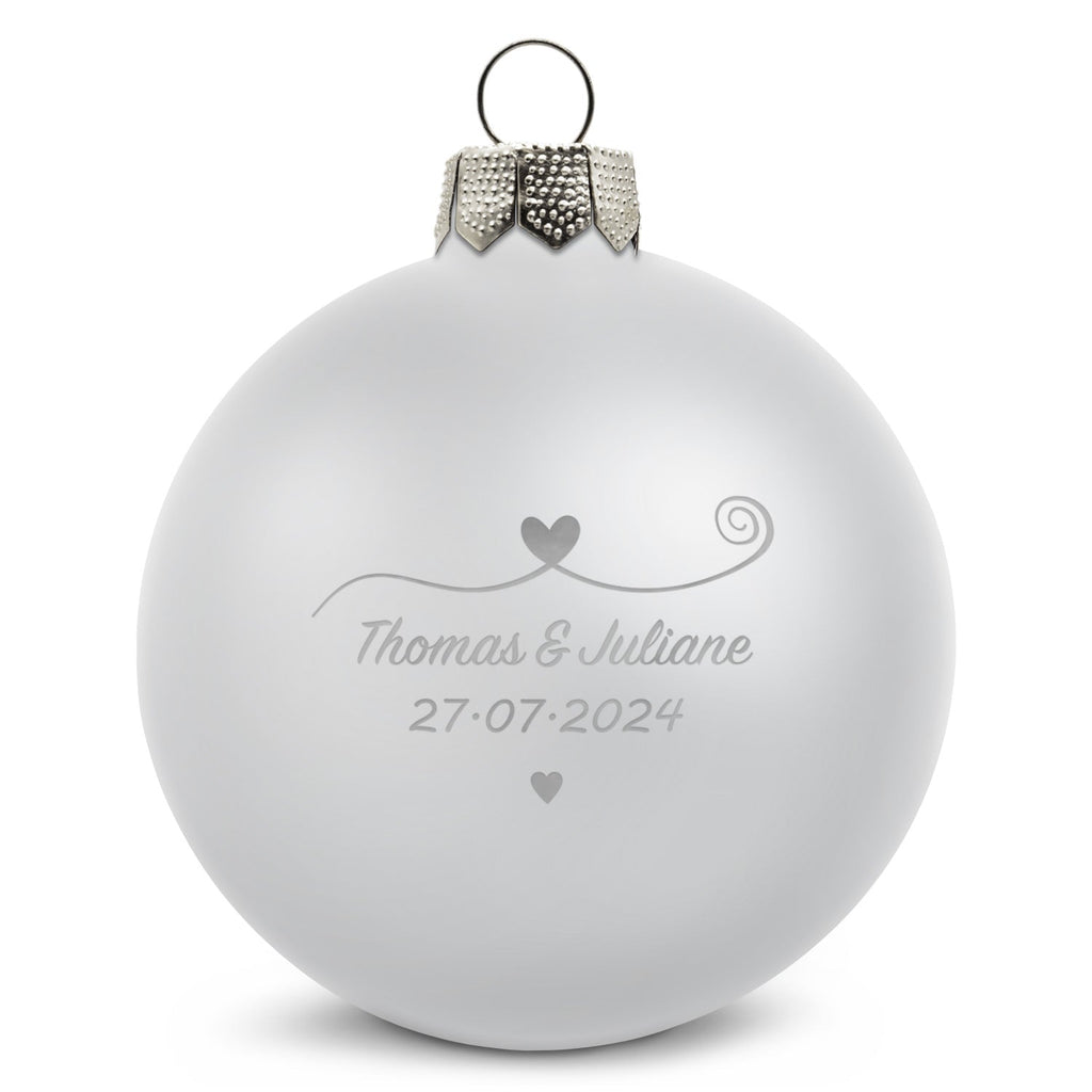 Gravierte Weihnachtskugel - Paar verliebt