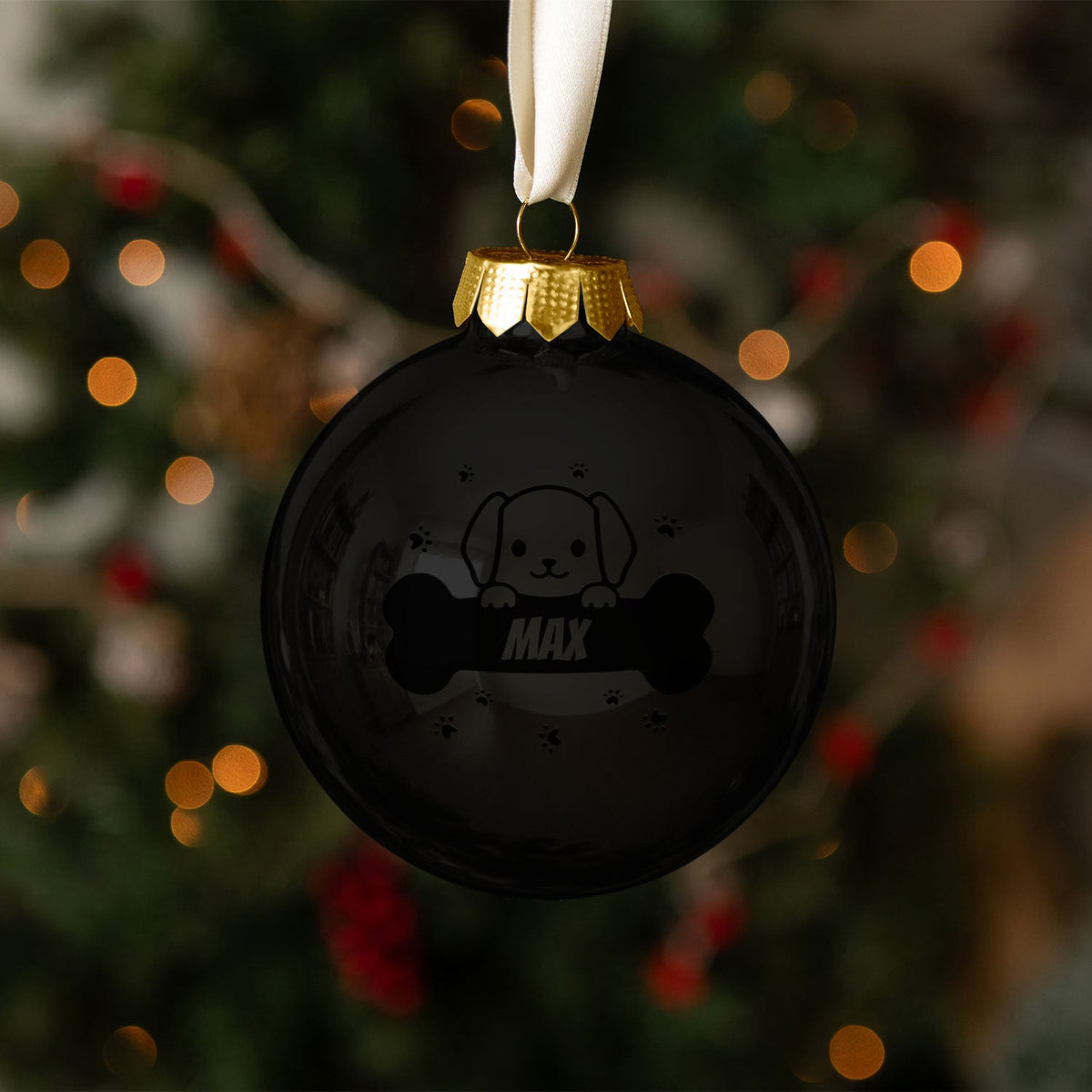 Gravierte Weihnachtskugel - Haustier - Hund & Katze