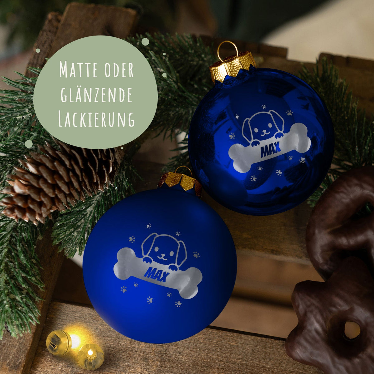 Gravierte Weihnachtskugel - Haustier - Hund & Katze