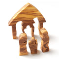 Krippe aus Olivenholz als Puzzle 6,5 cm (ohne Rinde) | Weihnachtsdeko & Geschenk für Advent und Weihnachten