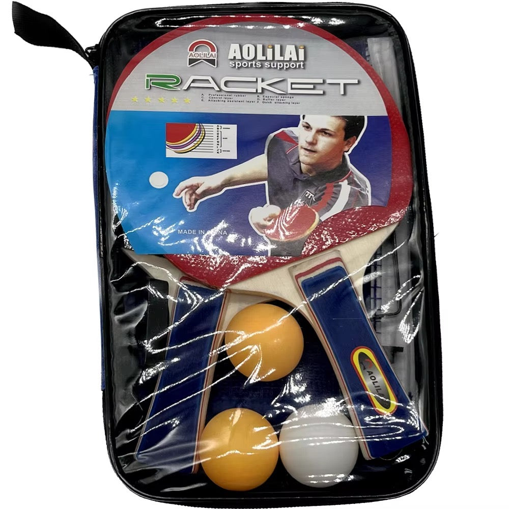 Tischtennis-Set mit 2 Schlägern und 3 Bällen und Netz