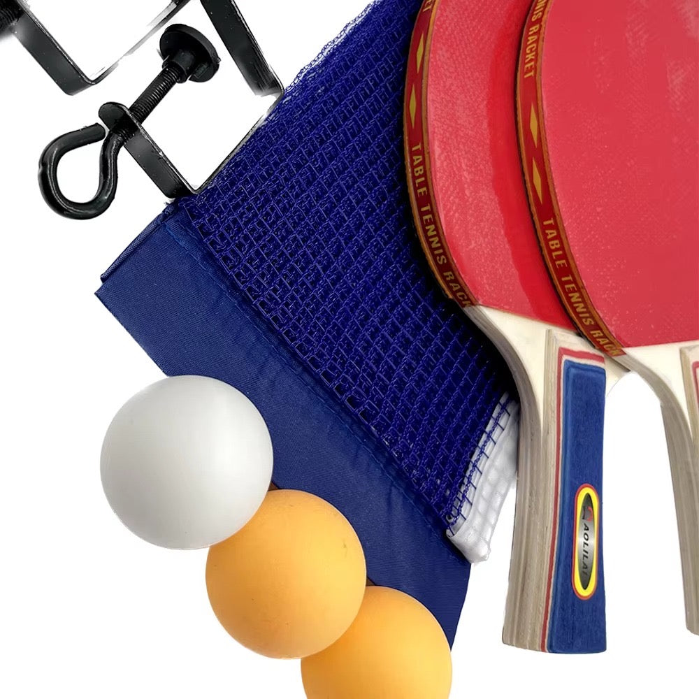 Tischtennis-Set mit 2 Schlägern und 3 Bällen und Netz