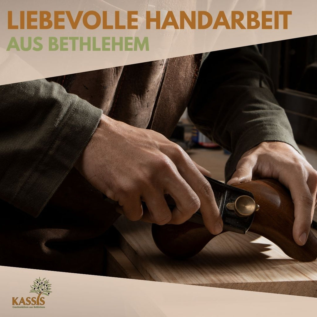Krippe aus Olivenholz als Puzzle 6,5 cm (ohne Rinde) | Weihnachtsdeko & Geschenk für Advent und Weihnachten