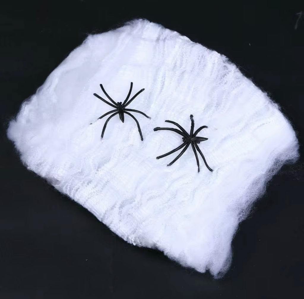 Spinnennetz Halloween Deko mit Spinnen