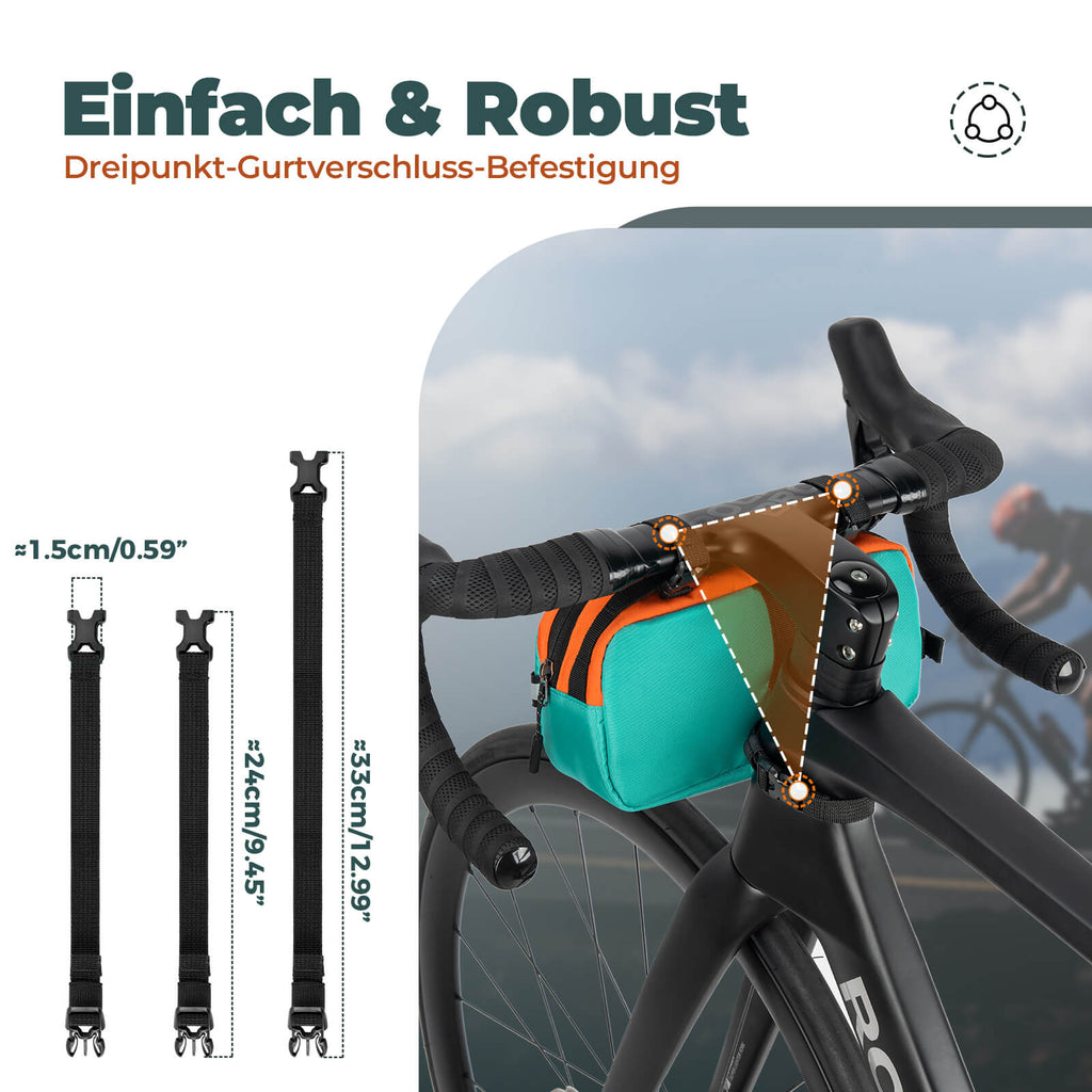 ROCKBROS Fahrrad Lenkertasche Fahrradtasche mit Schultergurt 2,5L Umhängetasche