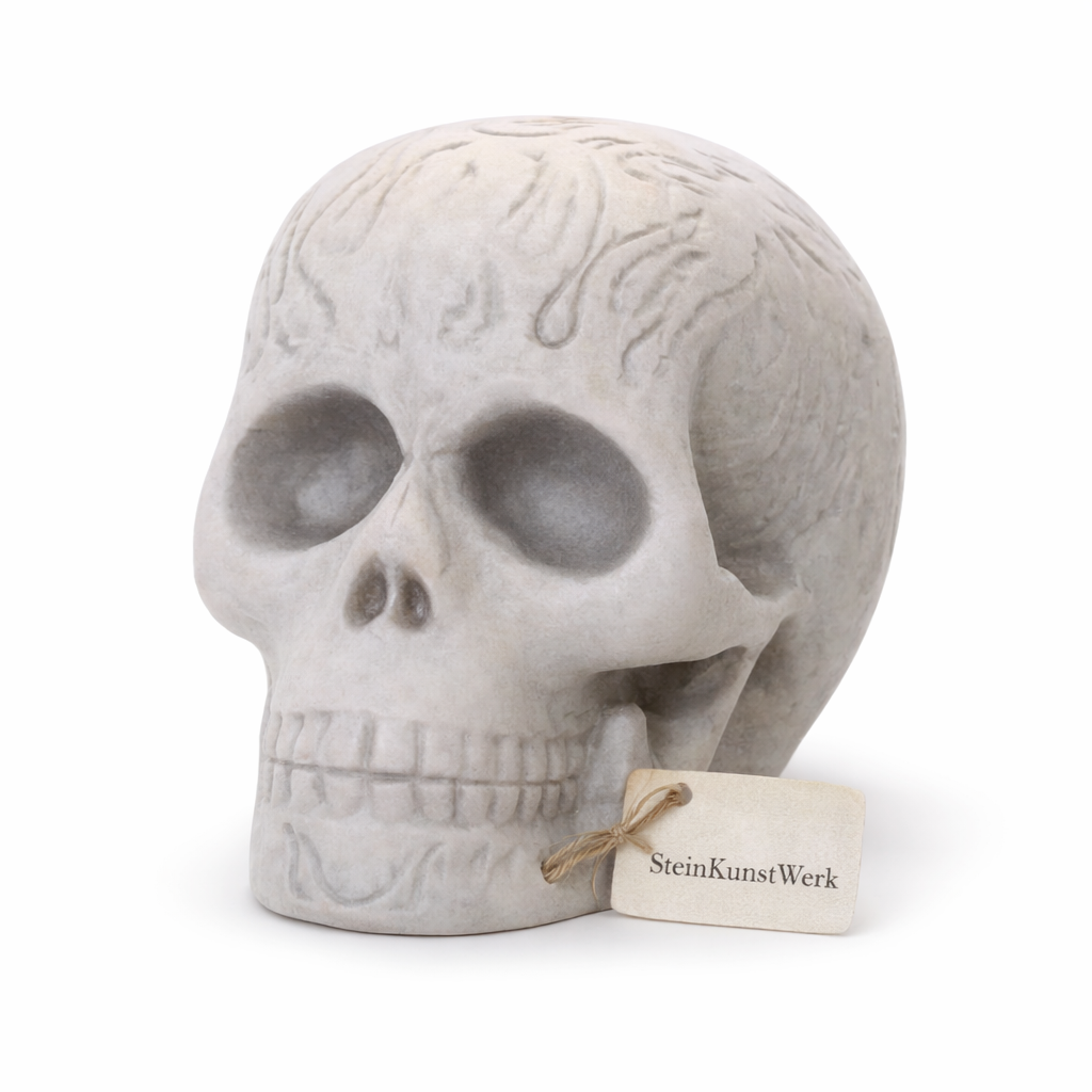 Gothic Totenkopf Dekofigur – handgemachte Halloween-Deko