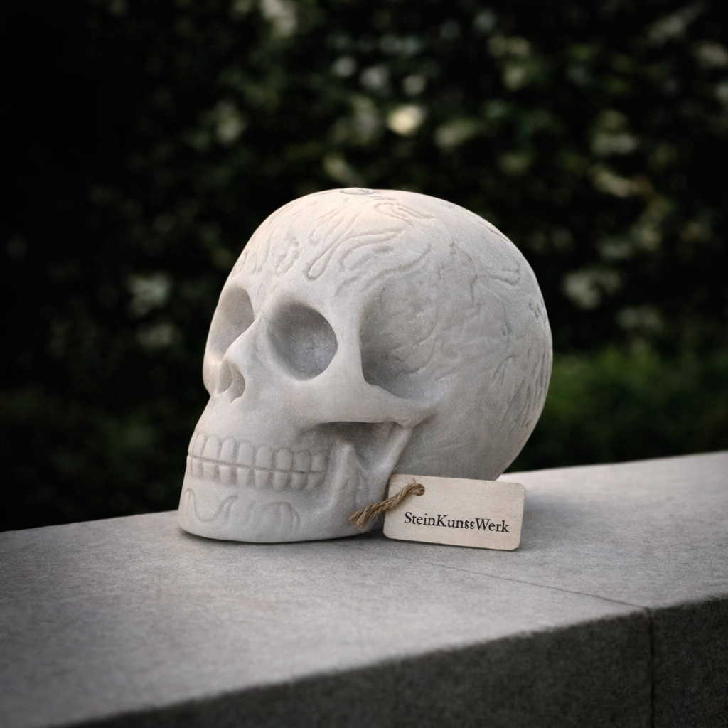 Gothic Totenkopf Dekofigur – handgemachte Halloween-Deko